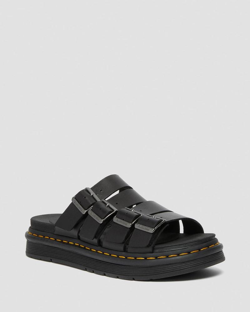 Sandalias Deslizantes Dr Martens Tate Cuero Hombre Negros | MX 16VRW